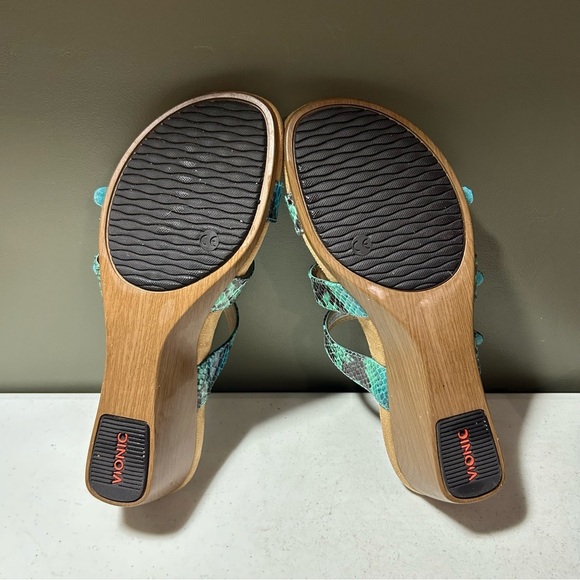 Vionic Green and Blue Wedge Sandals with Adjustable Straps - Picture 6 of 6